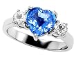 Original Star K(tm) Genuine 8mm Heart Shape Blue Topaz Engagement Ring