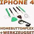 IPHONE 4 HOME BUTTON FLEX KABEL TASTE + 8TEILIGES WERKZEUGSET REPARATUR SET