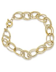 14k Yellow Gold 7.5in Fancy Oval Link Bracelet. Metal Wt- 4.09g