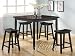 Gaucho 5pc Dark Walnut Finish Counter Height Table and Stool Set By Acme Furniture