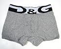 DOLCE & GABBANA "Maxi Logo" Herren Boxer Shorts Stretch-Cotton (Grau/Schwarz)