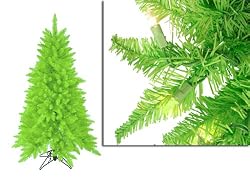 4.5' Pre-Lit Slim Lime Green Ashley Spruce Christmas Tree - Clear & Green Lights