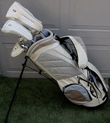 Ladies Complete Golf Club Set High Launch Technology for Women Drivers, Fairway Wood, Hybrid, Irons, Putter & Bag Tan/Beige Lady Golf Beautiful