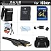 64GB Accessories Kit For Nikon D5200, D5100, D3200, D3100 DSLR Digital SLR Camera Includes 64GB High Speed SD Memory Card + Extended Replacement (1500 maH) For Nikon EN-EL14 Battery + AC/DC Travel Charger + Mini HDMI Cable + USB 2.0 Reader + Case + More