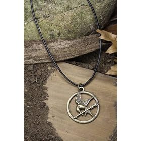 The Hunger Games Movie Mockingjay Pendant on Leather Cord