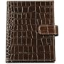Crocodile Embossed Leather Brag Book with Strap, Holds 20, 4" x 6" Photos, Camel