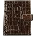 Crocodile Embossed Leather Brag Book with Strap, Holds 20, 4" x 6" Photos
