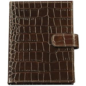 Crocodile Embossed Leather Brag Book with Strap, Holds 20, 4" x 6" Photos