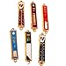 Holy Land Market A Set of 6 Gold Plated Mezuzahs with Different enameled Themes. Each is About 3 Inches.