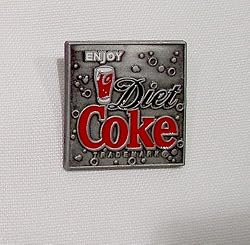 Coca Cola ENJOY DIET Enamel Pewter Lapel  Pin
