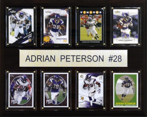 NFL Adrian Peterson Minnesota Vikings 8 Card Plaque