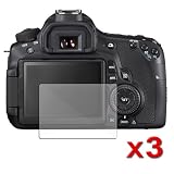 3 Pack Clear LCD Screen Guard Protector For Canon EOS 60D