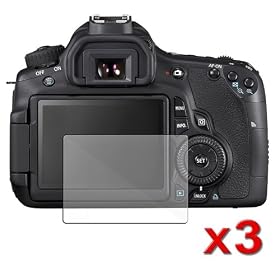 eForCity 3 Pack Clear LCD Screen Guard Protector For Canon EOS 60D