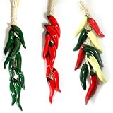 Set of 3 Mexican Ceramic Hanging Chiles - Save 10%