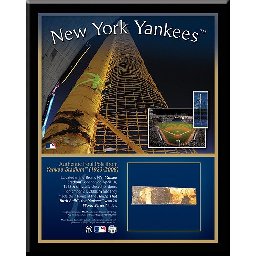 Steiner Sports New York Yankees 8-by-10-Inch Foul Pole Piece Plaque