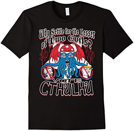 Men's PoliticalCircus Never Trump or Hillary Vote Cthulhu T-Shirt 3XL Black