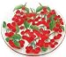 Fusion Art Glass 14-Inch Round Plate with Cherry Design