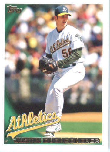 2010 Topps Baseball Card #153 Justin Duchscherer Oakland Athletics - Mint Condition - Shipped In Protective ScrewDown Display Case!