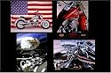 Harley Davidson Motorcycle Magnets, Set of Four