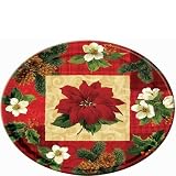 Holiday Botanical Round Plastic Serving Platter - 13 1/2 diameter