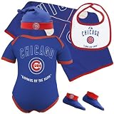 Majestic Chicago Cubs Newborn Rookie of the Year 5 Piece Gift Pack