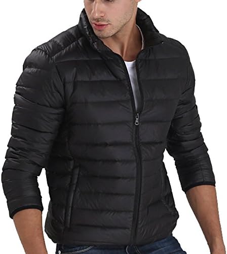 Pingora Men's Packable Utra Light Warm Down Puffer Jacket Coat (XL, Black)