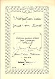 Don Giovanni: A Grand Opera in Two Acts (Signed James Morris) (The Fred Rullman Series of Grand Opera Liberetti)