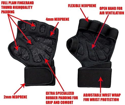 Crossfit Fitness Gym Gloves with Wrist Support and supported Palm Grip for heavy Weight Lifting, fitness, crossfit training, for Men and Women - Fit4lyf3
