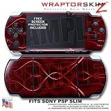 Abstract 01 Red WraptorSkinz Skin and Screen Protector Kit fits Sony PSP Slim (PSP 2000)