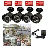 VideoSecu 4 Channel PCI DVR Card and 4 of IR Night Vision Security Cameras with Power Supply WAF