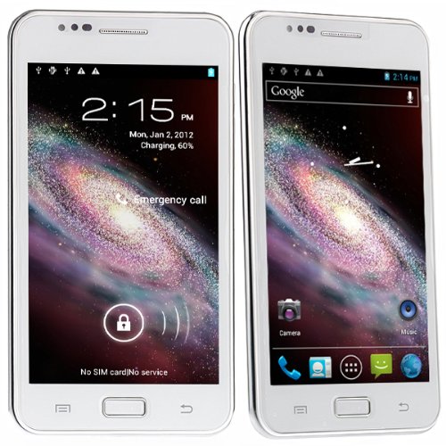 Buy White STAR N9770 - 5.08 inch MTK6577 1.2GHz dual core CPU android 4.0.4 ICE CREAM SANDWICH 3G smartphone dual sim 8MP camera WIFI GPS, new google play store and flash player supported Promo Offer