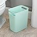 iDesign Una Rectangular Trash Can with Handles, Waste Basket Garbage Can for Bathroom, Bedroom, Home Office, Dorm, College, 12-Inch, Mint Green