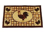 Geo Crafts IE 1587 18 - Inch - by - 30 - Inch PVC Backed Coir Doormat, Rooster - B002GP7OII