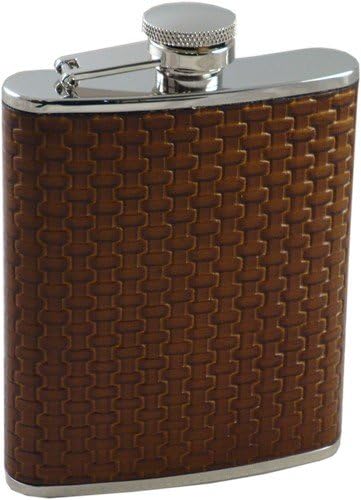 Cross Weave Hip Flask (Brown)#25