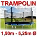 Image of Hochwertiges Gartentrampolin mit Sicherheitsnetz, 1,50m - 5,25m, maximale Belastung 180kg