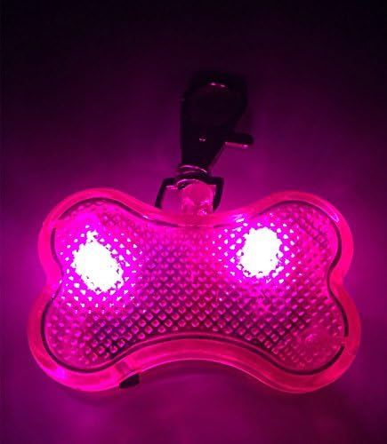 Pet Light Collar for Dog or Cat | Cute and Stylish Accessory in Bone Shape | High Quality | Safety for Your Pet (Pink)