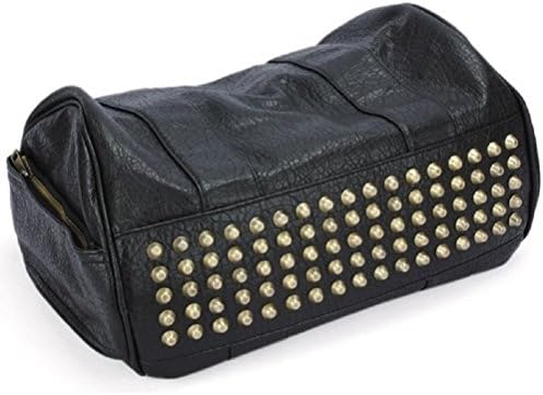 Pebble Rock Spikes Bottom Studs Top handle Cross Body handbag Black color