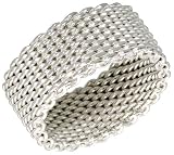Sterling Silver 8mm (5/16) Mesh Ring, sizes 5, 5.5, 6, 6.5, 7, 7.5, 8, 8.5, 9, 9.5, 10, 10.5
