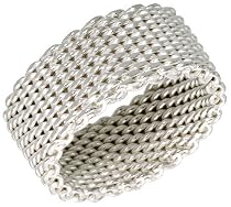 Sterling Silver 8mm (5/16") Mesh Ring, sizes 5, 5.5, 6, 6.5, 7, 7.5, 8, 8.5, 9, 9.5, 10, 10.5