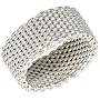 Sterling Silver 8mm (5/16") Mesh Ring, sizes 5, 5.5, 6, 6.5, 7, 7.5, 8, 8.5, 9, 9.5, 10, 10.5