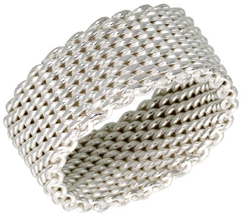 Childrens Toyshop  Jewelry : Sterling Silver 8mm (5/16") Mesh Ring, sizes 5, 5.5, 6, 6.5, 7, 7.5, 8, 8.5, 9, 9.5, 10, 10.5