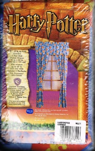 Harry Potter Gryffindor Crests and Quidditch Themed 63" Drapes Curtains