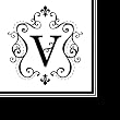 Monogram Elegant Initial Luncheon Napkin - V Monogram Elegant Initial Luncheon Napkin - V