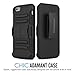 MoKo iPhone 6s Case - [Heavy Duty] Full Body Rugged Holster Cover with Swivel Belt Clip - Dual Layer Shock Resistant Apple iphone 6 / 6S (2014 / 2015) 4.7 Inch Phone Case , BLACK