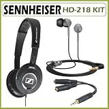 Sennheiser HD-218 Professional Closed Back Headphones + Audio Accessory Kit