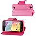 Reiko Wallet Case 3-In-1 for BLU life Play L100A with Interior Leather-Like Material And Polymer Cover - Retail Packaging - Pink