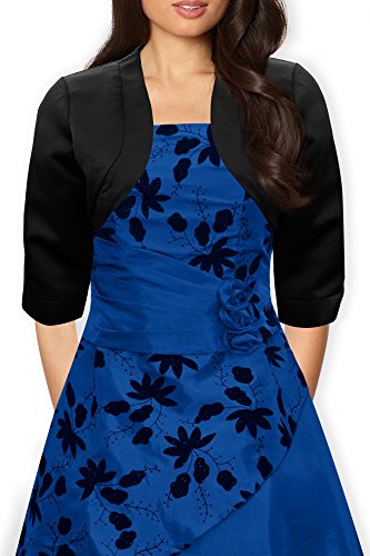 Black Butterfly Satin Bolero Jacket - Half Sleeve