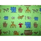 Round Crib Sheets - Noahs Ark Green - Made In USA by sheetworld