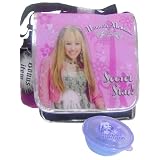 Hannah Montana Pink/ Silver Messenger Lunch Bag bonus snack container and Water Bottle FREE ID Holder