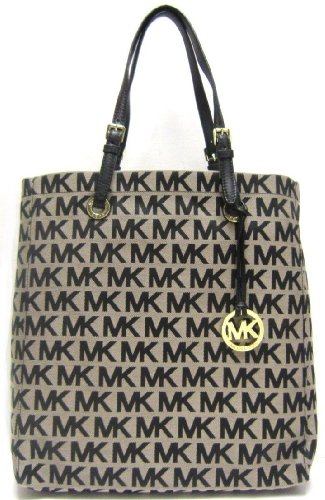 Michael Kors Items NS Tote - RTW JQD - Beige/Black 